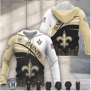 New Orleans Saints Fleur De Lis Skyline Graphic Hoodie