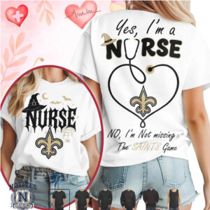New Orleans Saints Nurse Halloween Stethoscope T Shirt