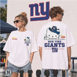 New York Giants Hello Kitty Cowboy Hat T Shirt