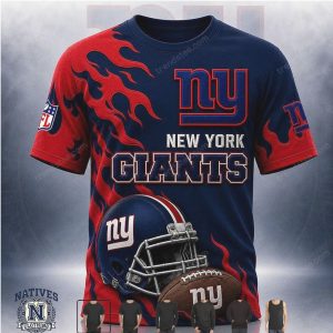 New York Giants Helmet Fire Flame Graphic Hoodie