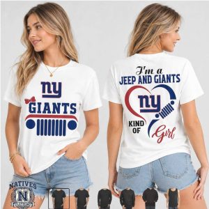 New York Giants Jeep Kind Of Girl Heart T Shirt