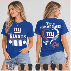New York Giants Jeep Kind Of Girl Heart T Shirt