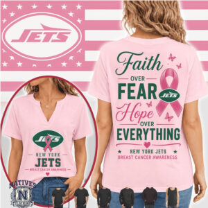 New York Jets Faith Over Fear Breast Cancer Awareness T Shirt