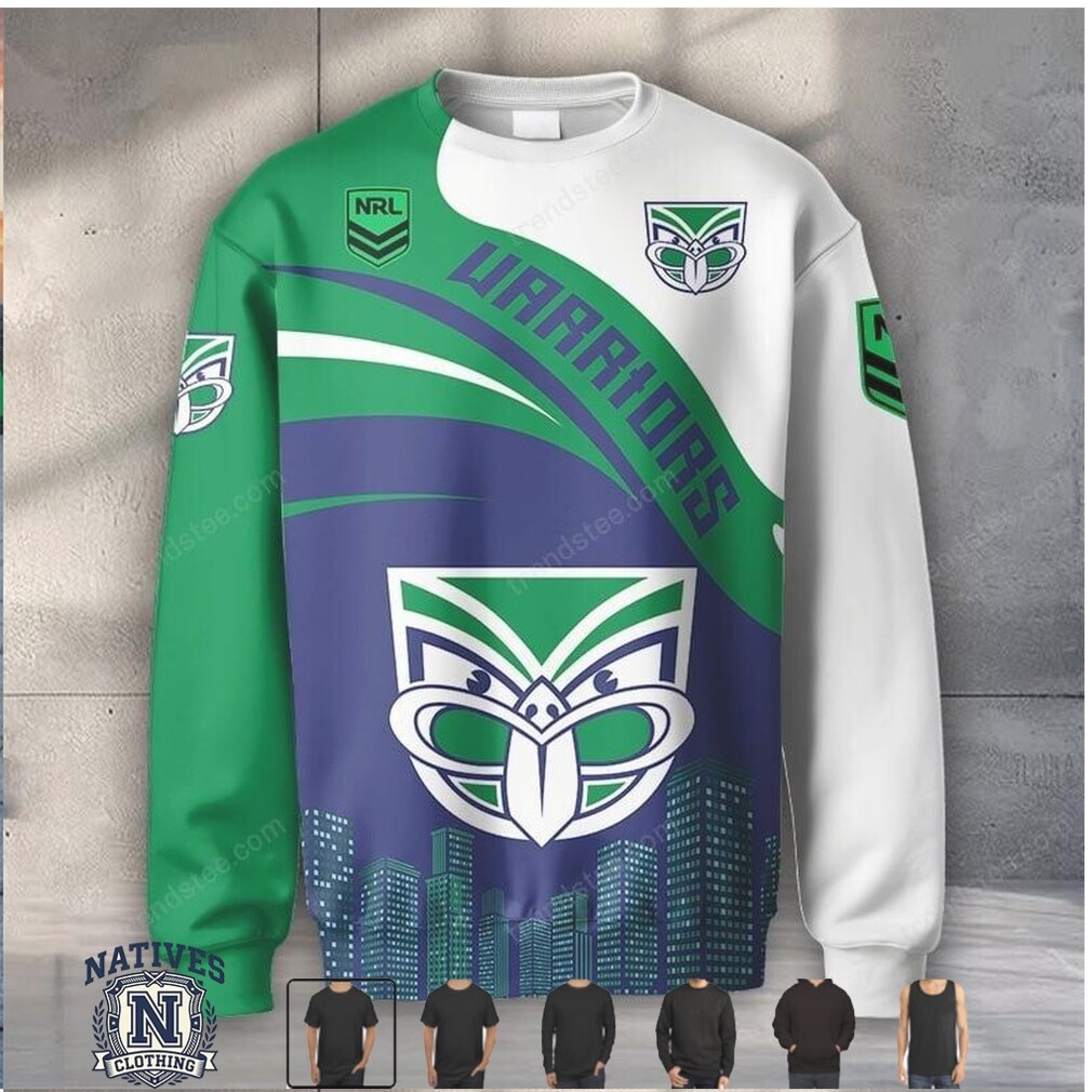 New Zealand Warriors Mascot Graphic Skyline Hoodie T Shirt New Zealand Warriors Mascot Graphic Skyline Hoodie T Shirt