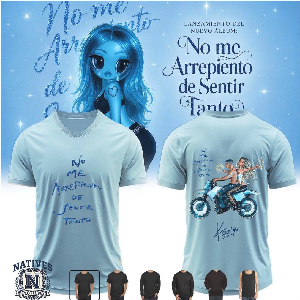 No Me Arrepiento de Sentir Tanto Music Album T Shirt No Me Arrepiento de Sentir Tanto Music Album T Shirt
