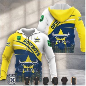 North Queensland Cowboys NRL Star Logo T Shirt Hoodie