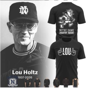 Notre Dame Fighting Irish Lou Holtz Memorial Football T Shirt