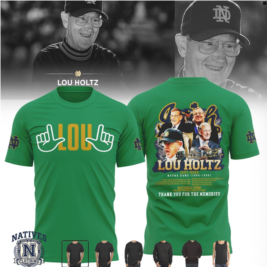 Notre Dame Fighting Irish Lou Holtz Memorial T Shirt Notre Dame Fighting Irish Lou Holtz Memorial T Shirt