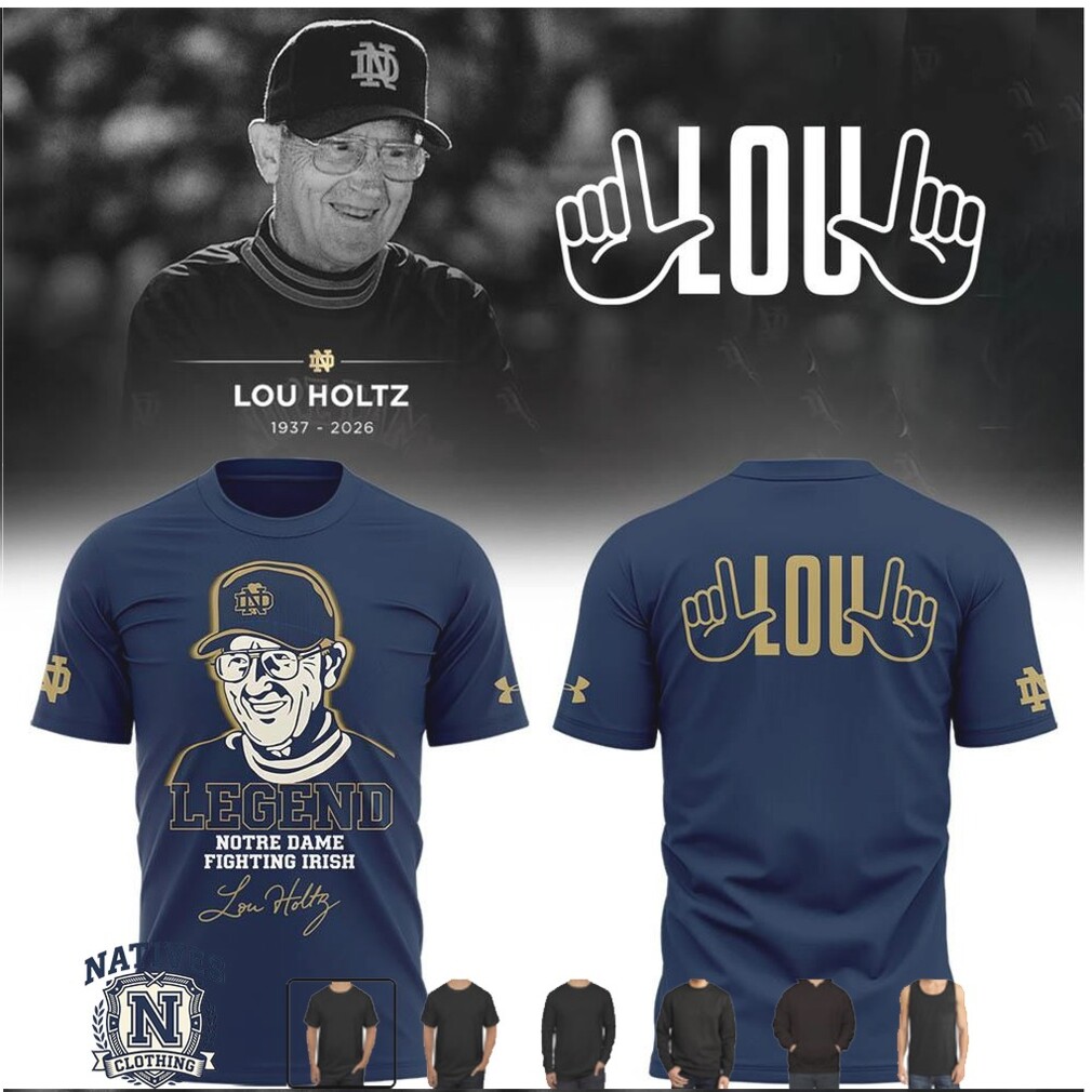 Notre Dame Fighting Irish Lou Holtz Vintage Legend T Shirt Notre Dame Fighting Irish Lou Holtz Vintage Legend T Shirt