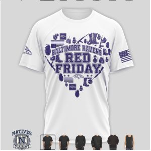 Baltimore Ravens Red Friday Remember Deployed Heart T Shirt