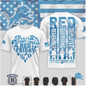 Detroit Lions Red Friday Remember Deployed Heart T Shirt