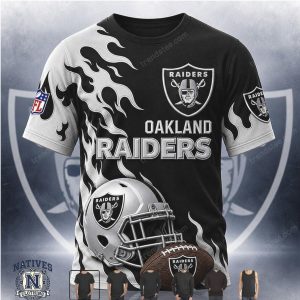 Oakland Raiders Football Helmet Flame Graphic Hoodie