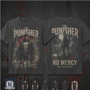The Punisher Vigilante Skull Gritty City Judge Jury Executioner T Shirt