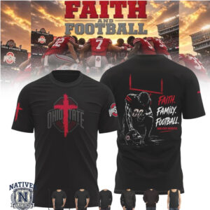 Ohio State Buckeyes Cross Kneeling Player Faith Family Football T Shirt
