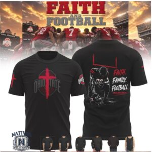 Ohio State Buckeyes Cross Kneeling Player Faith Family Football T Shirt