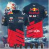 Oracle Red Bull Racing Bull Logo Red White Side Stripes T Shirt Oracle Red Bull Racing Bull Logo Red White Side Stripes T Shirt