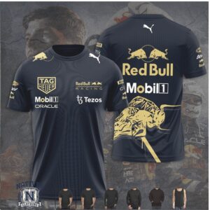 Oracle Red Bull Racing Gold Bull Graphic Motorsport T Shirt