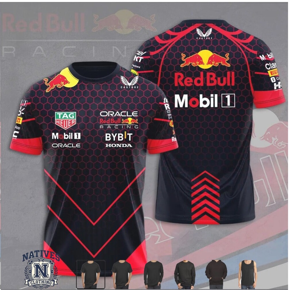 Oracle Red Bull Racing Red Honeycomb Chevron Pattern T Shirt Oracle Red Bull Racing Red Honeycomb Chevron Pattern T Shirt