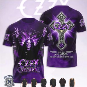 Ozzy Osbourne Memorial Cross Purple Memorial T Shirt