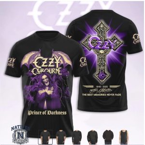 Ozzy Osbourne Prince Of Darkness Cross Memorial T Shirt