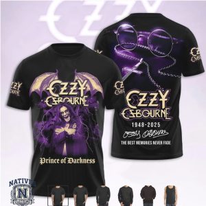 Ozzy Osbourne Prince Of Darkness Glasses Cross T Shirt
