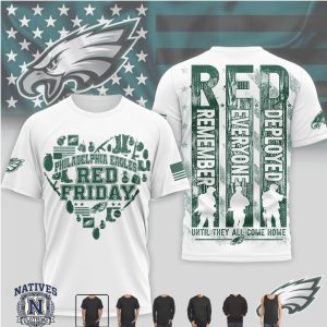 Philadelphia Eagles Red Friday Military Heart Remember Everyone Deployed T Shirt