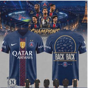 PSG Back To Back Champions 2026 Soccer Jersey T Shirt