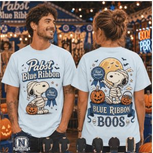 Pabst Blue Ribbon Snoopy Mummy Blue Ribbon Boos Halloween Beer T Shirt