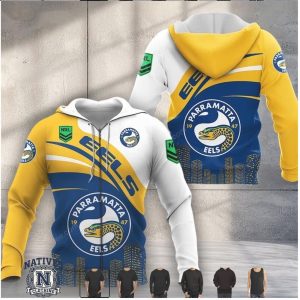 Parramatta Eels NRL City Skyline Graphic Hoodie T Shirt