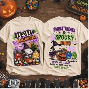Peanuts Snoopy Mms Candy Sweet Treats Spooky Vibes Halloween T Shirt
