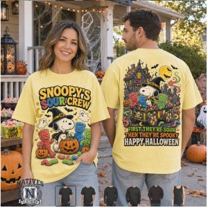 Peanuts Snoopy Sour Patch Kids Candy Crew Spooky Halloween T Shirt