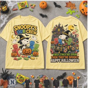 Peanuts Snoopy Sour Patch Kids Candy Crew Spooky Halloween T Shirt