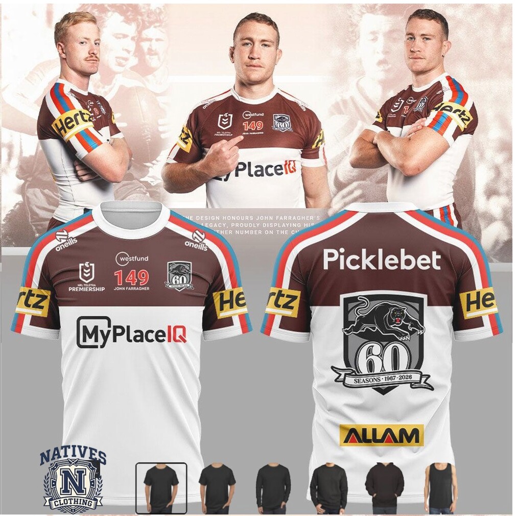 Penrith Panthers 60 Seasons Legacy Football Jersey T Shirt Penrith Panthers 60 Seasons Legacy Football Jersey T Shirt