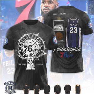 Philadelphia 76ers The King Is Here Basketball Jersey T Shirt
