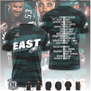 Philadelphia Eagles 2025 NFC East Champions Roster T Shirt