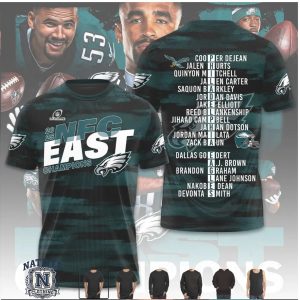 Philadelphia Eagles 2025 NFC East Champions Roster T Shirt