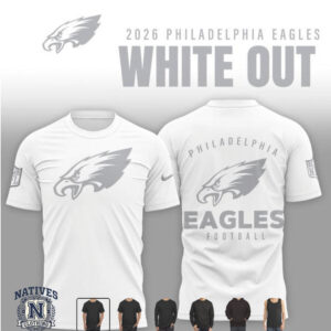 Philadelphia Eagles Football Team Logo White Out 2026 T Shirt