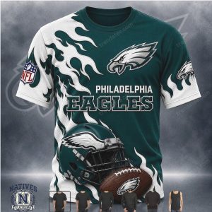 Philadelphia Eagles Helmet Flame Graphic Hoodie