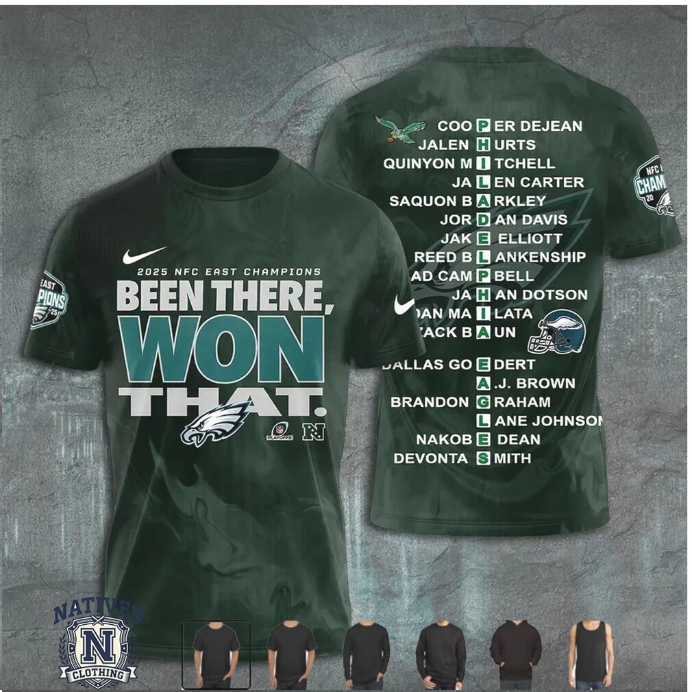 Philadelphia Eagles NFC East Champions Player Roster T Shirt Philadelphia Eagles NFC East Champions Player Roster T Shirt