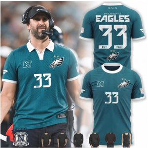 Philadelphia Eagles Nick Sirianni Vintage Number 33 Polo Shirt