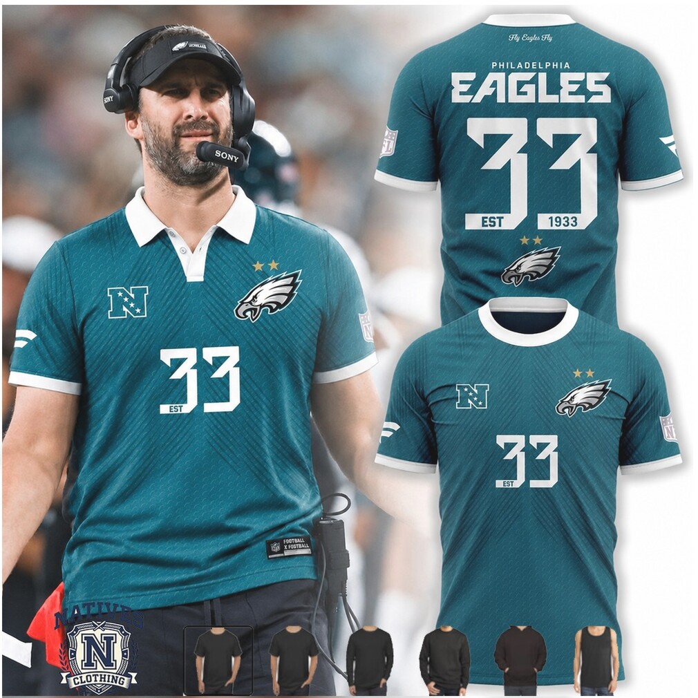 Philadelphia Eagles Nick Sirianni Vintage Number 33 Polo Shirt Philadelphia Eagles Nick Sirianni Vintage Number 33 Polo Shirt
