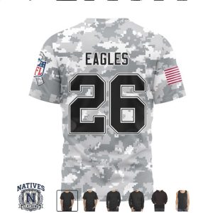 Philadelphia Eagles Salute To Service Camo Custom Name Jersey T Shirt