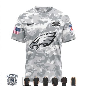 Philadelphia Eagles Salute To Service Camo Custom Name Jersey T Shirt