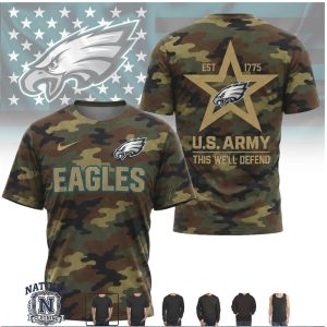 Philadelphia Eagles US Army Est 1775 Military Camo T Shirt