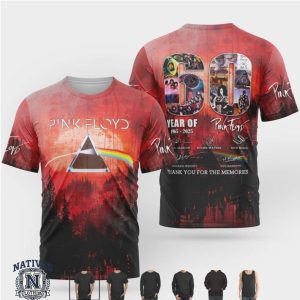 Pink Floyd 60th Anniversary 1965 2025 Signature Art Hoodie