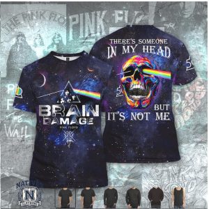 Pink Floyd Brain Damage Rainbow Skull Dark Side Music Art T Shirt