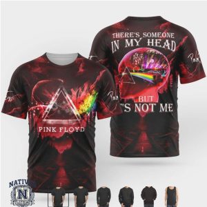 Pink Floyd Brain Damage Red Nebula Skull Graphic Apparel