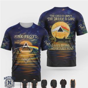 Pink Floyd Comfortably Numb Sunset Boat Graphic Apparel
