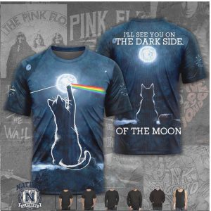 Pink Floyd Dark Side Of The Moon Cat Silhouette Graphic T Shirt