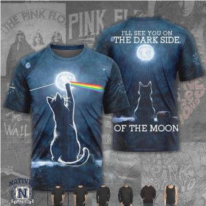 Pink Floyd Dark Side Of The Moon Cat Silhouette Graphic T Shirt